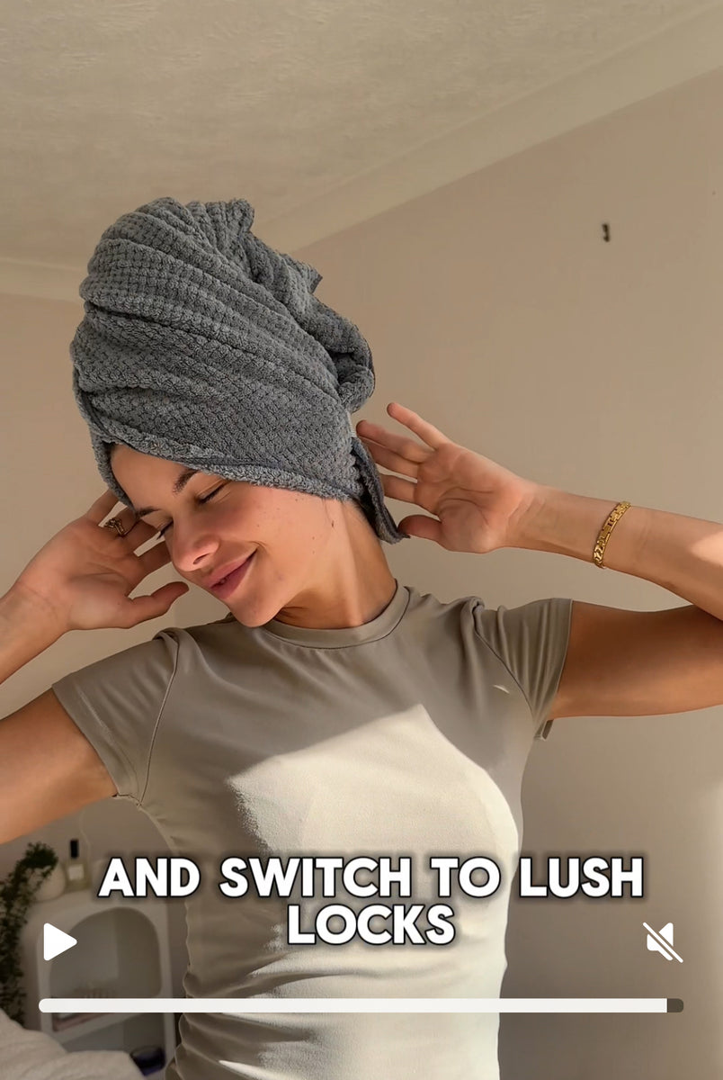 Video of Lushlocks hair towel in action
